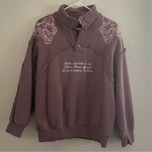 Darcsport She Wolves Forever Tyler Mockneck Sweater- Midnight Mauve - Medium